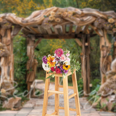 Lofaris Summer Floral Arch Pavilion Forest Path Photo Backdrop