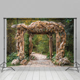 Lofaris Summer Floral Arch Pavilion Forest Path Photo Backdrop