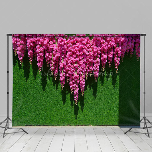 Lofaris Summer Floral Fuschia Greenery Wall Wedding Backdrop