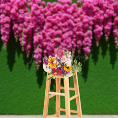 Lofaris Summer Floral Fuschia Greenery Wall Wedding Backdrop