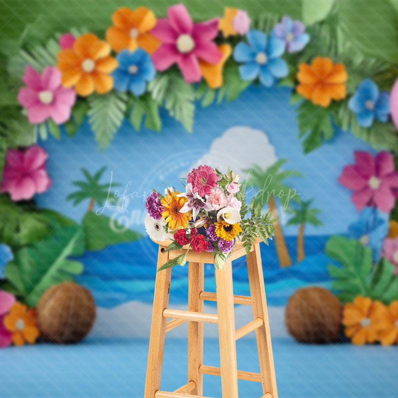Lofaris Summer Flowers Balloons Hawaii Photography Backdrop