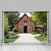 Lofaris Summer Forest Trees Wooden Cabin Photography Backdrop