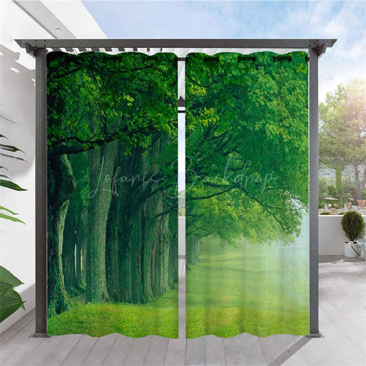 Lofaris Summer Forest Waterproof Printed Outdoor Curtains For Porch
