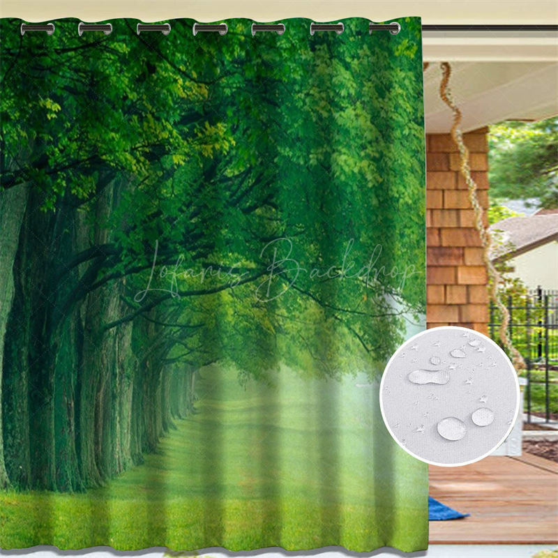 Lofaris Summer Forest Waterproof Printed Outdoor Curtains For Porch