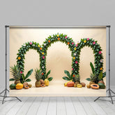 Lofaris Summer Fruit Arches Hawaii Cartoon Holiday Backdrop