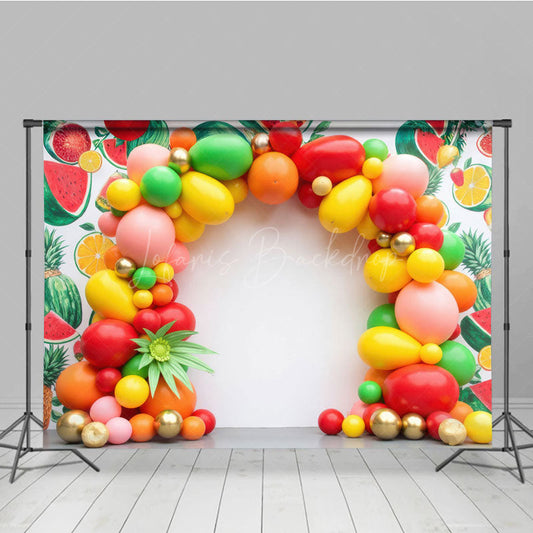 Lofaris Summer Fruit Garland Birthday Cake Smash Backdrop