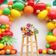 Lofaris Summer Fruit Garland Birthday Cake Smash Backdrop