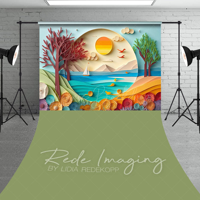 Lofaris Summer Fun Sandy Beach Cake Smash Sweep Backdrop