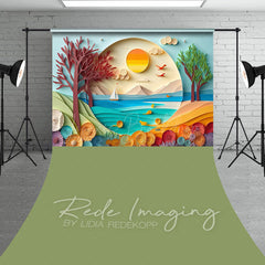 Lofaris Summer Fun Sandy Beach Cake Smash Sweep Backdrop