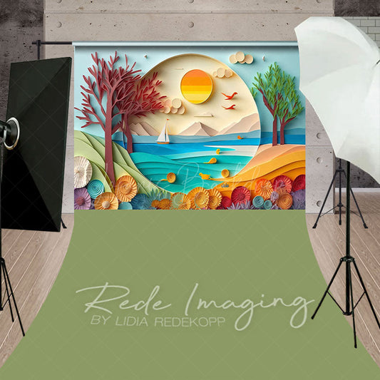 Lofaris Summer Fun Sandy Beach Cake Smash Sweep Backdrop
