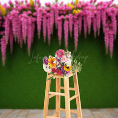Lofaris Summer Fuschia Greenery Wall Photography Backdrop