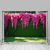 Lofaris Summer Fuschia Greenery Wall Wedding Photo Backdrop