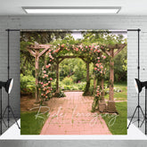 Lofaris Summer Garden Floral Arch Pavilion Photo Backdrop