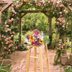 Lofaris Summer Garden Floral Arch Pavilion Photo Backdrop