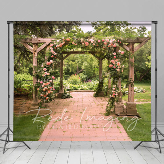 Lofaris Summer Garden Floral Arch Pavilion Photo Backdrop