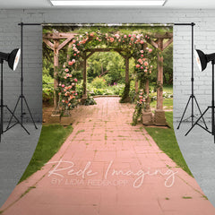 Lofaris Summer Garden Floral Arch Pavilion Sweep Backdrop