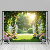 Lofaris Summer Glow Greenery Rose Manor Gate Wedding Backdrop
