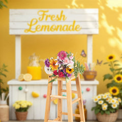 Lofaris Summer Greenery Fresh Lemonade Stand Photo Backdrop