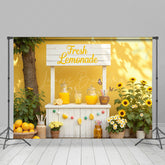 Lofaris Summer Greenery Fresh Lemonade Stand Photo Backdrop