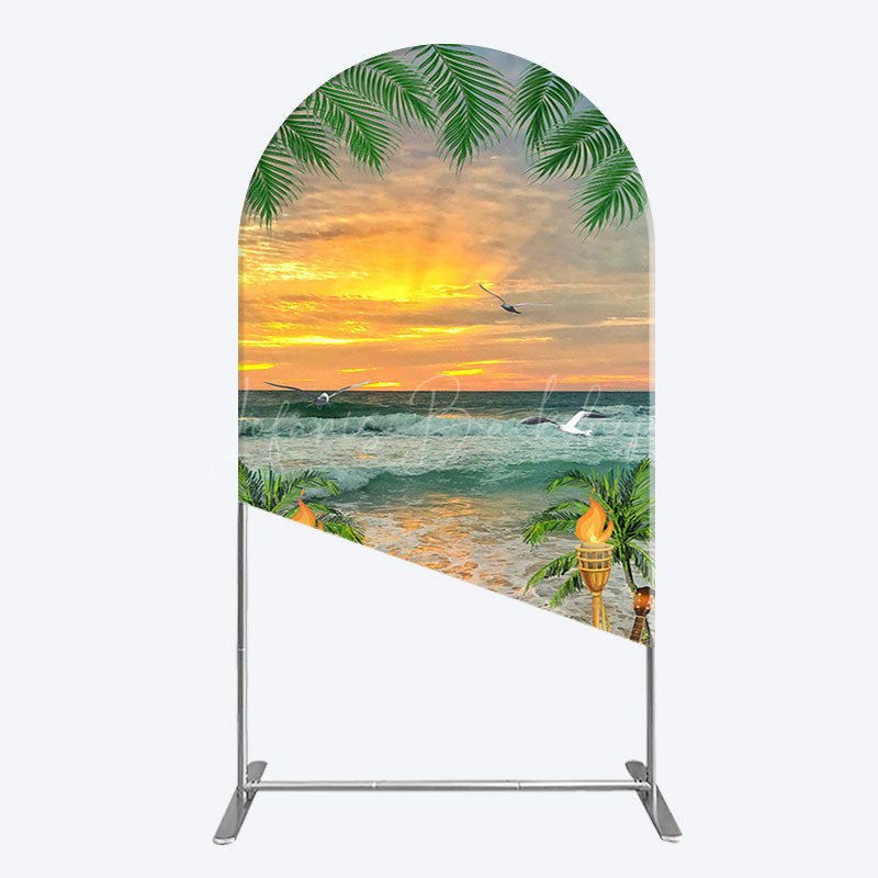 Lofaris Summer Hawaii Sunset Beach Carnival Arch Backdrop