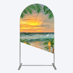 Lofaris Summer Hawaii Sunset Beach Carnival Arch Backdrop