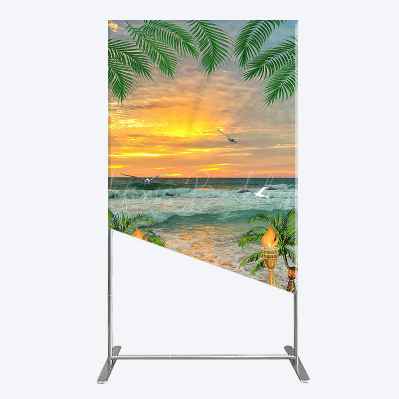 Lofaris Summer Hawaii Sunset Beach Carnival Rectangle Backdrop