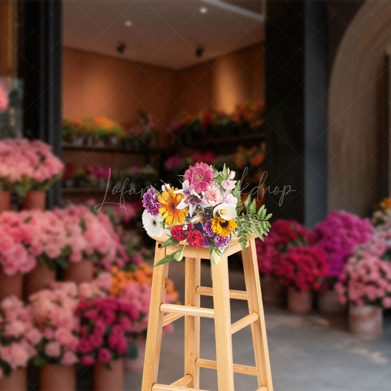 Lofaris Summer Indoor Romantic Flower Shop Wedding Backdrop