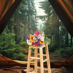 Lofaris Summer Natural Forest Scenery Tent Photo Backdrop