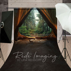 Lofaris Summer Natural Forest Scenery Tent Sweep Backdrop