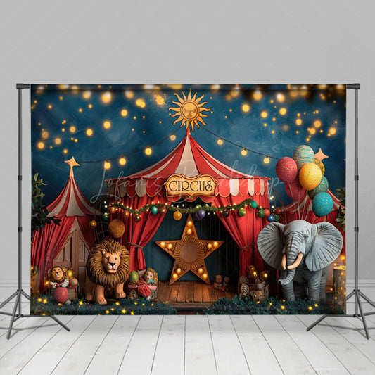 Lofaris Summer Night Starry Sky Circus Cake Smash Backdrop
