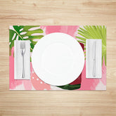 Lofaris Summer Painted Melon Monstera Set of 4 Placemats