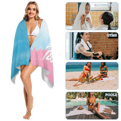 Lofaris Summer Palm Trees Blue Sky Custom Name Beach Towel