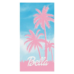 Lofaris Summer Palm Trees Blue Sky Custom Name Beach Towel