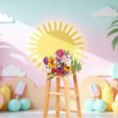 Lofaris Summer Palm Trees Hawaii Sweet Cake Smash Backdrop