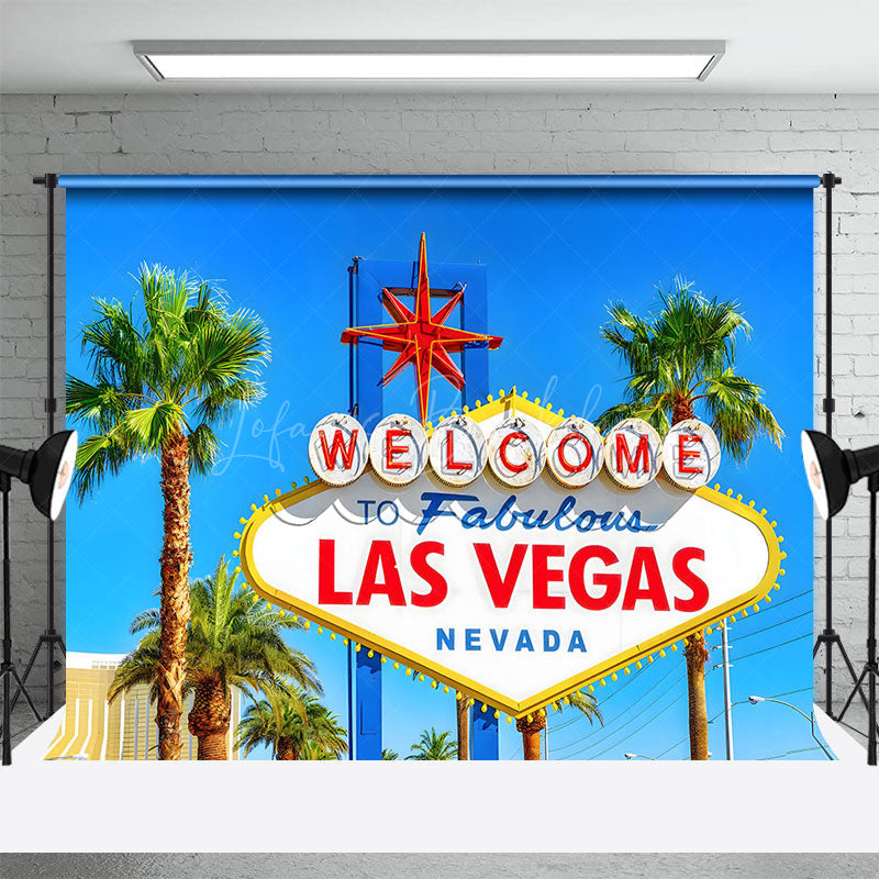 Lofaris Summer Palm Trees Las Vegas Casino Photo Backdrop