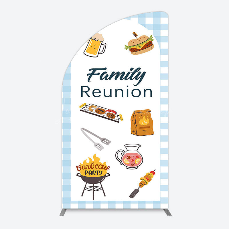 Lofaris Summer Picnic Barbecue Family Reunion Half Moon Arch Backdrop