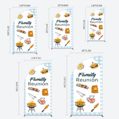 Lofaris Summer Picnic Barbecue Family Reunion Half Moon Arch Backdrop