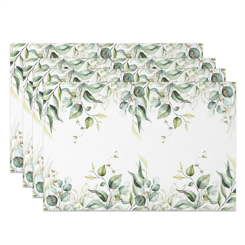 Lofaris Summer Plant Leaves Greenery Set of 4 Placemats