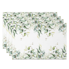 Lofaris Summer Plant Leaves Greenery Set of 4 Placemats