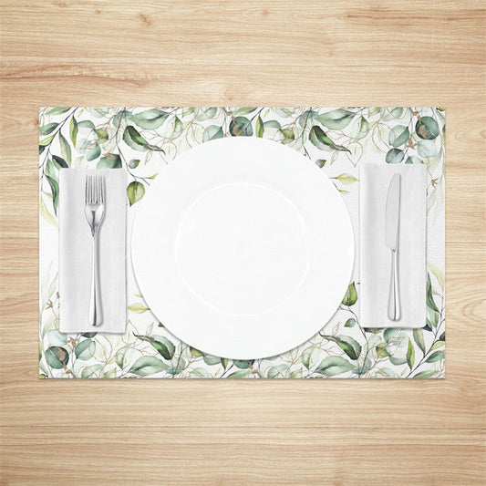 Lofaris Summer Plant Leaves Greenery Set of 4 Placemats