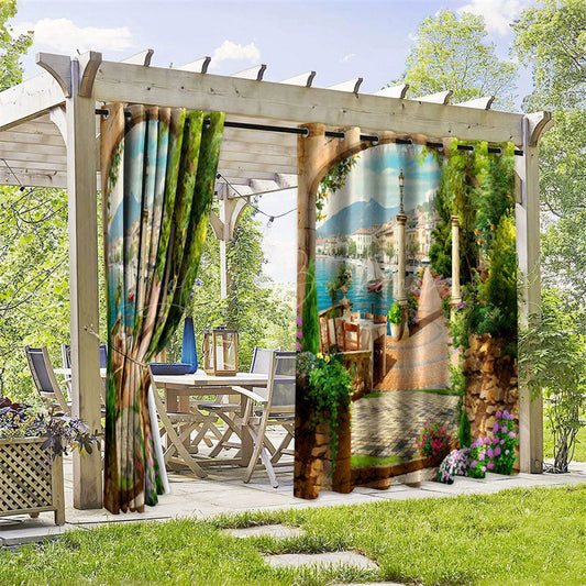 Lofaris Summer Resort Waterproof Printed Outdoor Curtains