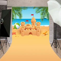 Lofaris Summer Sandy Beach Sandcastle Sweep Photo Backdrop