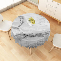 Lofaris Summer Seaside Round Tablecloth with Blue Ocean Pattern for Coastal Beach House and Nautical Themed Decor