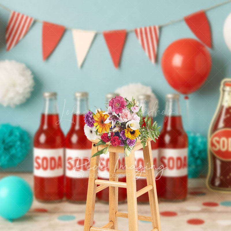Lofaris Summer Soda Fresh Flag Birthday Cake Smash Backdrop