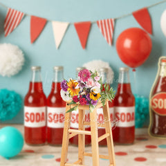 Lofaris Summer Soda Fresh Flag Birthday Cake Smash Backdrop