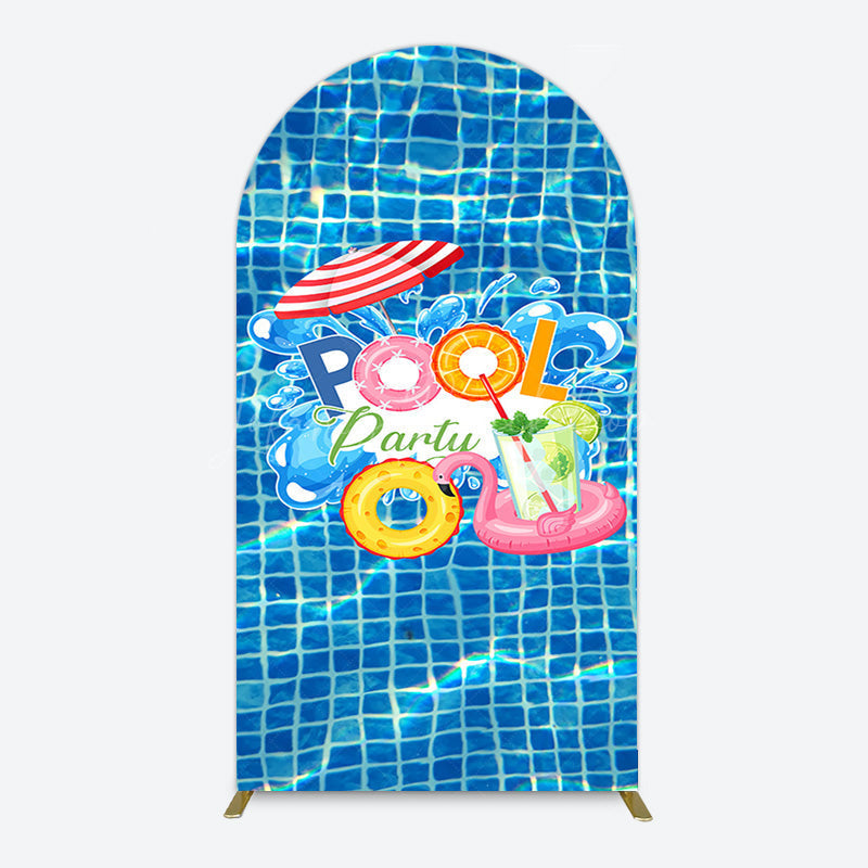 Lofaris Summer Splashing Swimming Pool Party Arch Backdrop