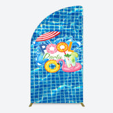 Lofaris Summer Splashing Swimming Pool Party Half Moon Arch Backdrop