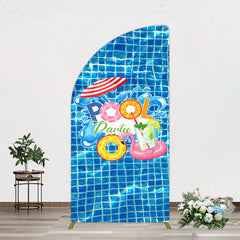 Lofaris Summer Splashing Swimming Pool Party Half Moon Arch Backdrop