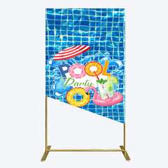 Lofaris Summer Splashing Swimming Pool Party Rectangle Backdrop