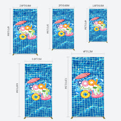 Lofaris Summer Splashing Swimming Pool Party Rectangle Backdrop